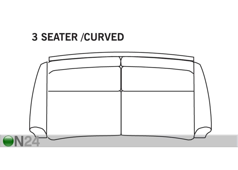 3-kohaline diivan Malmö sulepatjadega, kaares suurendatud