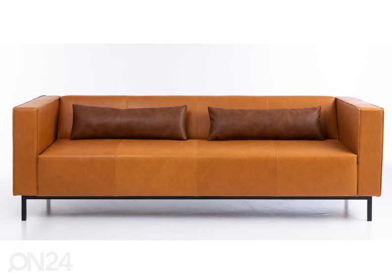 3-kohaline nahkdiivan Office + padjad suurendatud