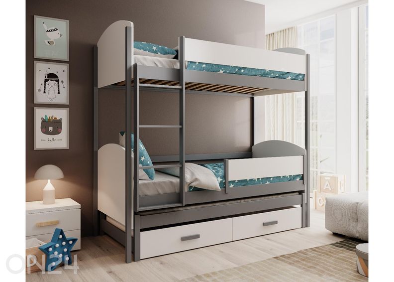 3-kohaline narivoodi komplekt Leia 80x180 cm suurendatud