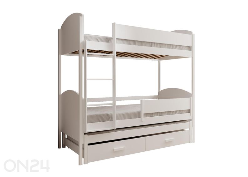 3-kohaline narivoodi komplekt Leia madratsitega 90x200 cm suurendatud