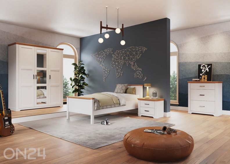 3-uksega riidekapp Maluno 166 cm suurendatud