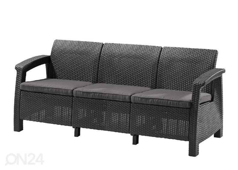 Aiadiivan Keter Corfu, Loveseat 3-ne, grafiit suurendatud