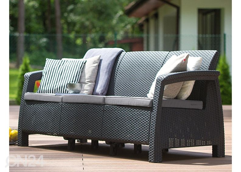 Aiadiivan Keter Corfu, Loveseat 3-ne, grafiit suurendatud