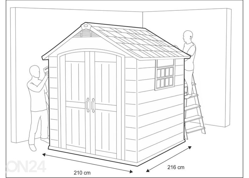 Aiamaja Premier 757, 4 m², hall suurendatud mõõdud
