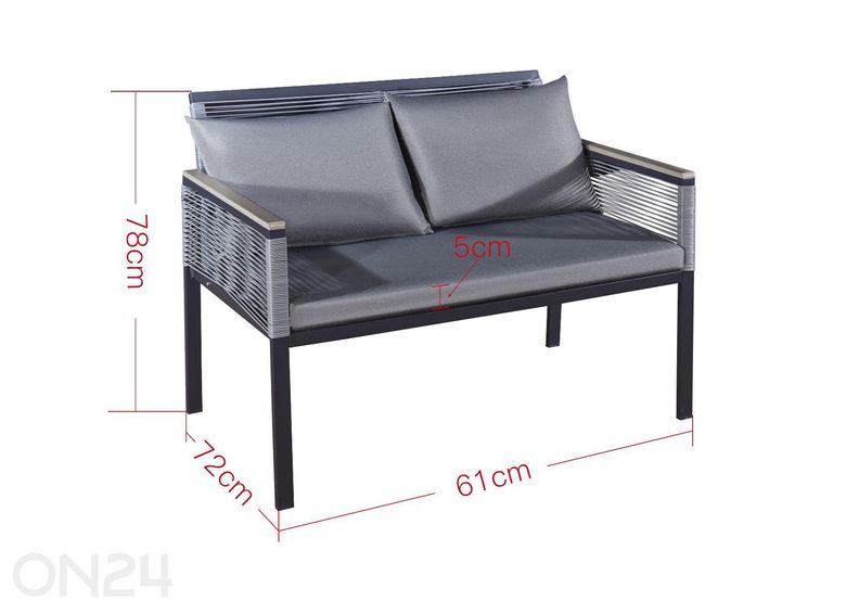 Aiamööbli komplekt Corto suurendatud