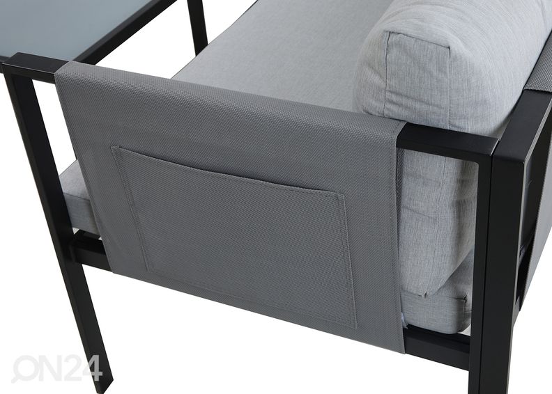 Aiamööbli komplekt, hall/must suurendatud
