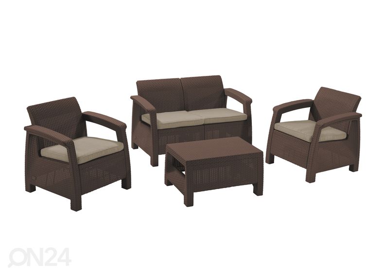 Aiamööbli komplekt Keter Corfu, pruun suurendatud