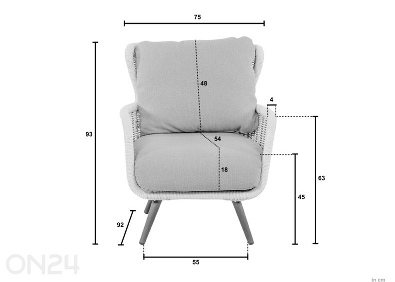Aiamööbli komplekt Key Largo suurendatud