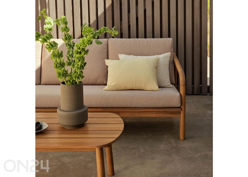 Aiamööbli komplekt William laud+2 tooli+diivan, hall suurendatud