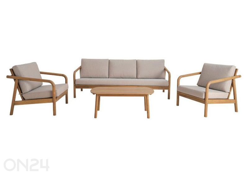 Aiamööbli komplekt William laud+2 tooli+diivan, hall suurendatud