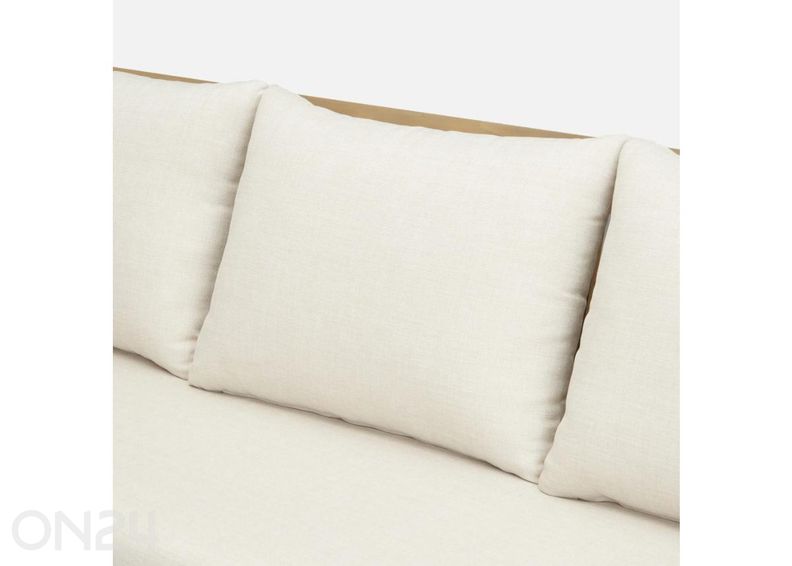 Aiamööbli komplekt Zamora laud+2 tooli+diivan, kreem suurendatud