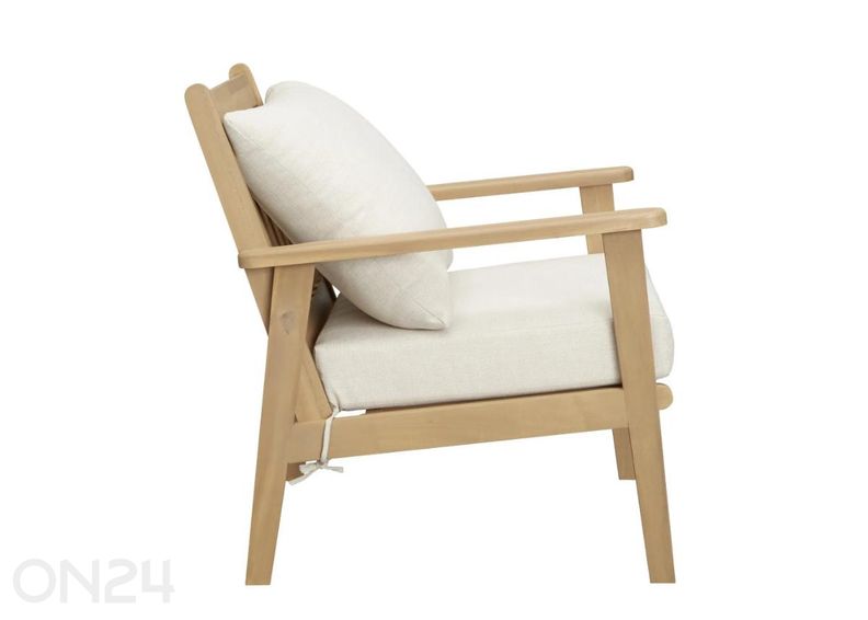 Aiamööbli komplekt Zamora laud+2 tooli+diivan, kreem suurendatud