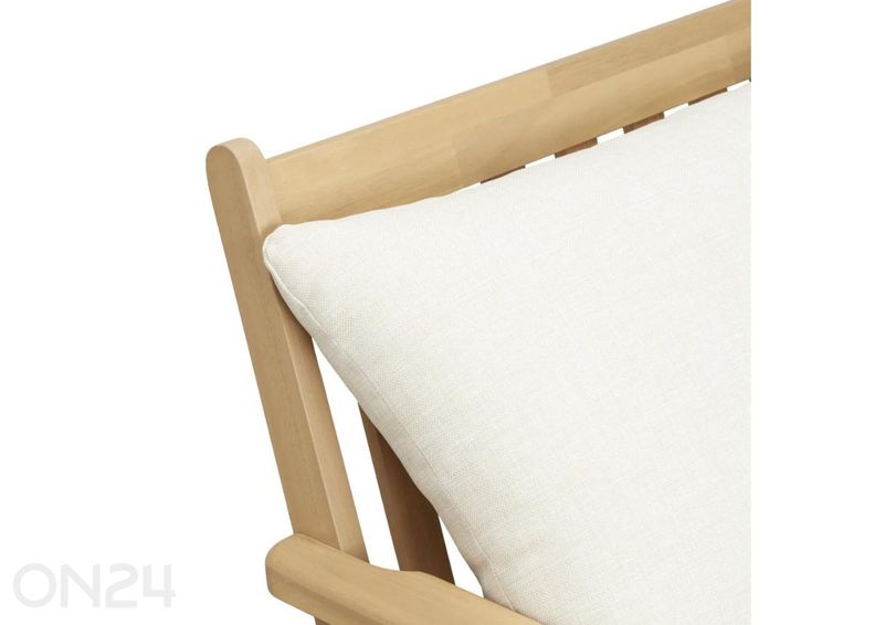 Aiamööbli komplekt Zamora laud+2 tooli+diivan, kreem suurendatud