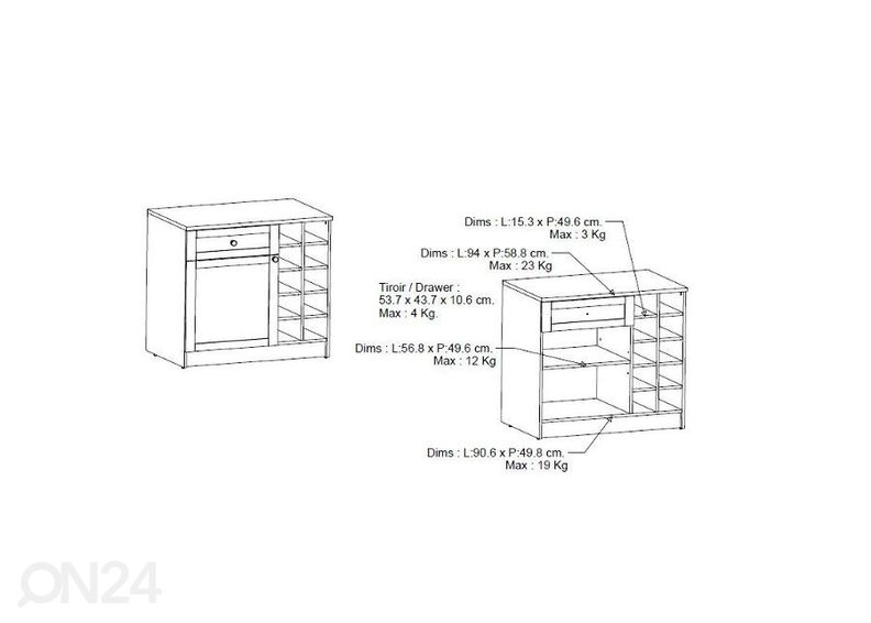 Alumine köögikapp Cottage suurendatud