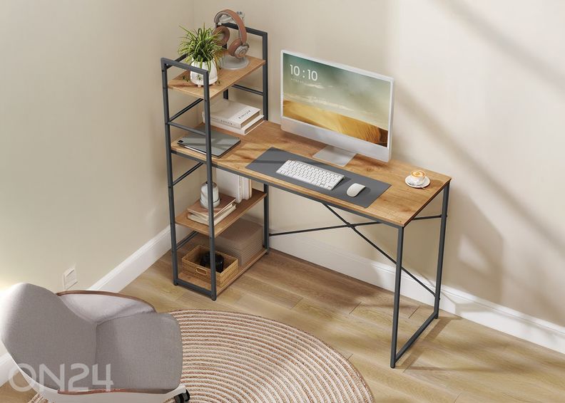 Arvutilaud koos riiuliga suurendatud