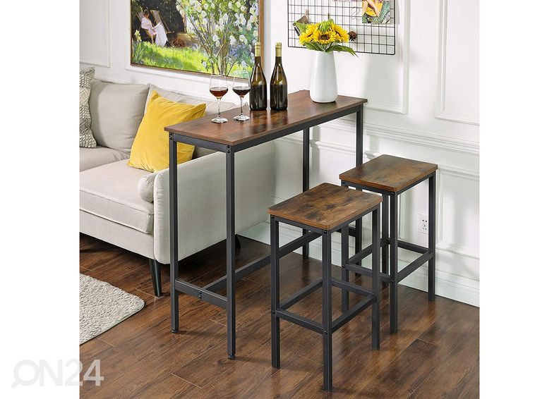 Baarilaud 40x100 cm, pruun/must suurendatud