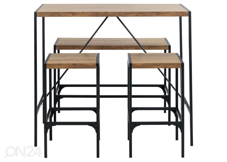 Baarilaud Ribe 105x120 cm + 2 pukki+ pink suurendatud