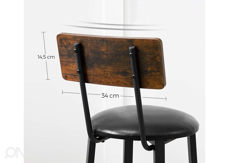 Baaritoolide komplekt 2 tk, pruun/must suurendatud