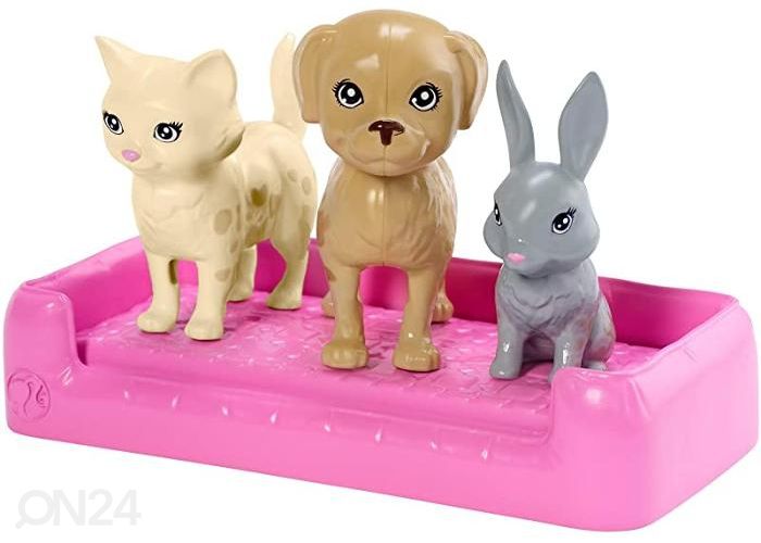 Barbie® Play'N' Wash nukk lemmikloomadega suurendatud
