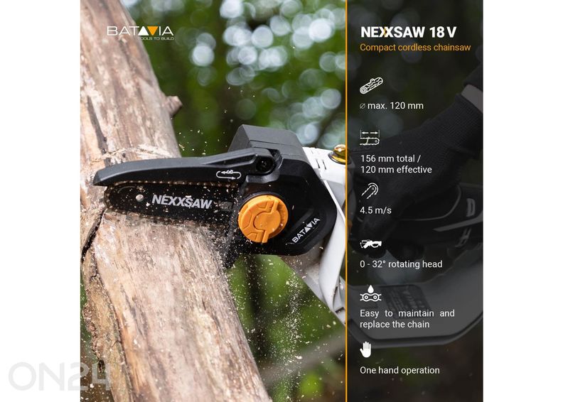 Batavia 18V Nexxsaw ühe käega kettsaag 6'' V3, ilma aku ja laadijata suurendatud