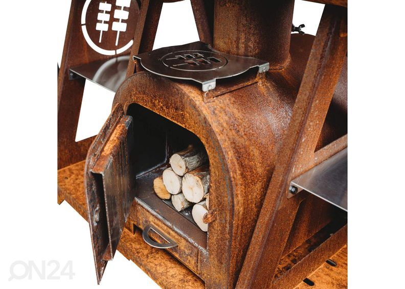 BBQ-suitsuahi Cor-Ten terasest GrillSymbol Smoky Beast XL suurendatud