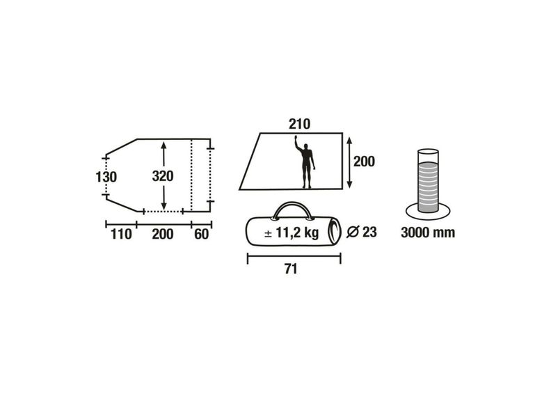Bussitelk traveller hall/tumehall High Peak suurendatud