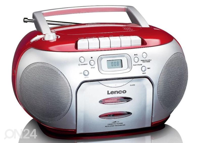 CD-raadio kassetimängijaga Lenco SCD420RD, punane suurendatud
