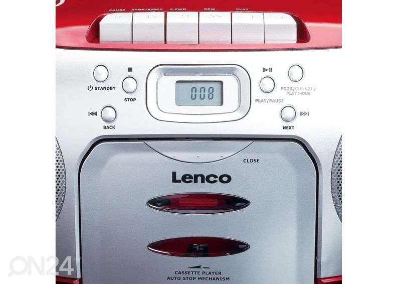 CD-raadio kassetimängijaga Lenco SCD420RD, punane suurendatud