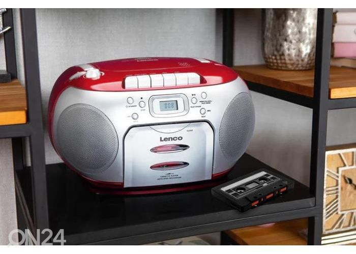 CD-raadio kassetimängijaga Lenco SCD420RD, punane suurendatud