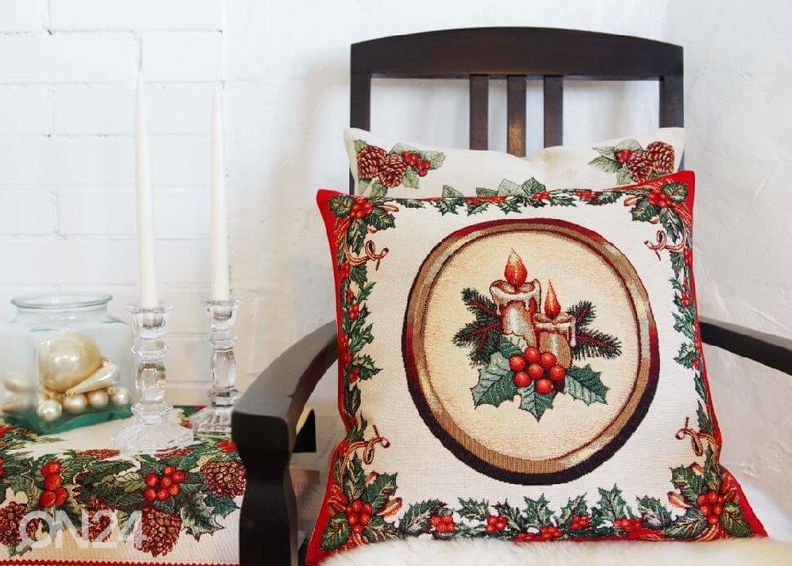 Dekoratiivpadi Holly v.1 punane 45x45 cm suurendatud