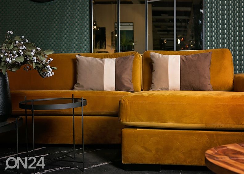 Dekoratiivpadi Velvet Trio Midi pruun & beež 40x60 cm suurendatud