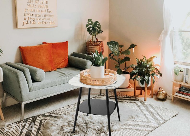 Diivanialud 55x55 cm, valge/must suurendatud