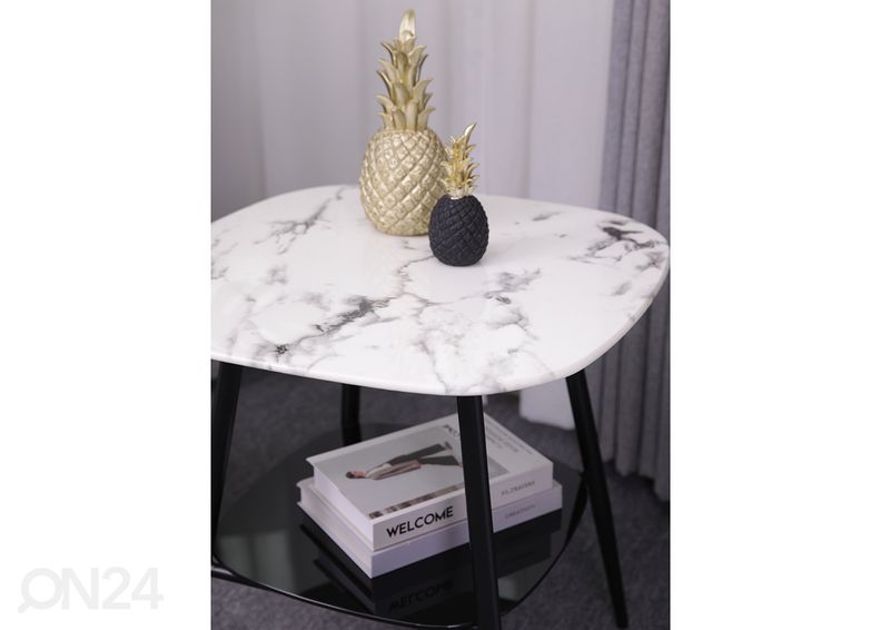 Diivanialud 55x55 cm, valge/must suurendatud