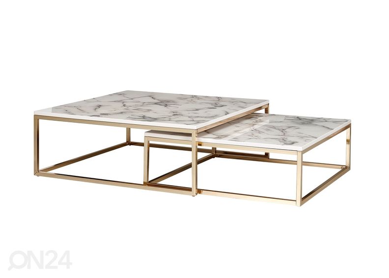 Diivanilauad Marmor, valge 2 tk suurendatud