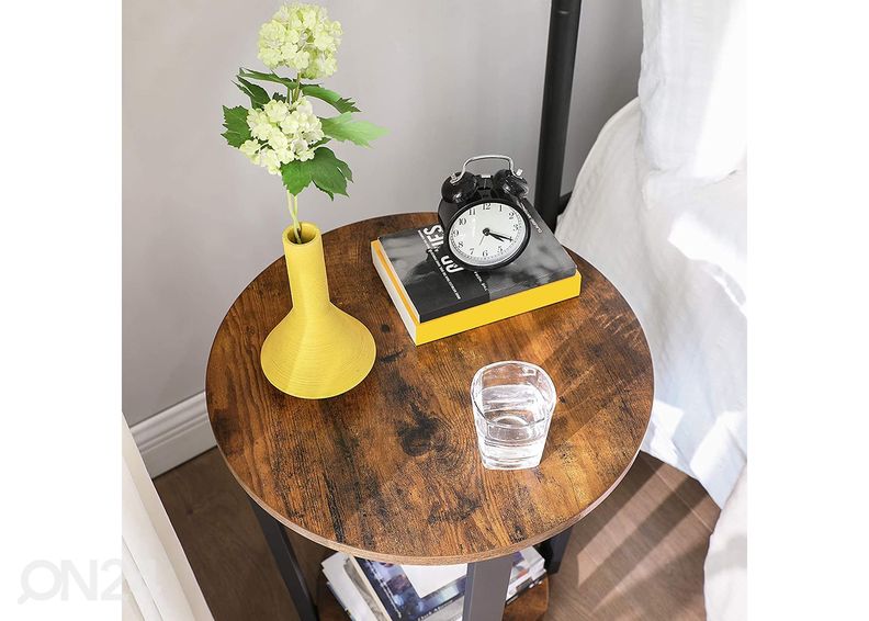 Diivanilaud Ø50 cm, pruun/must suurendatud