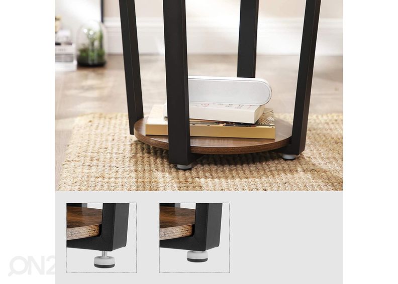 Diivanilaud Ø50 cm, pruun/must suurendatud