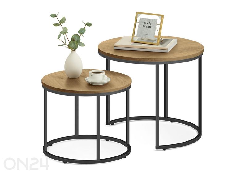 Diivanilaud 2tk tamm/must suurendatud