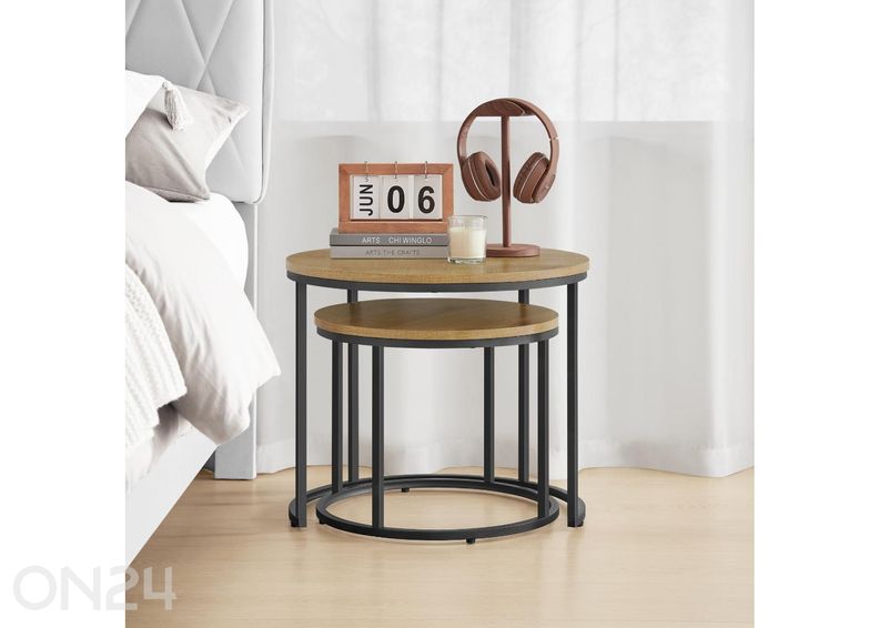 Diivanilaud 2tk tamm/must suurendatud