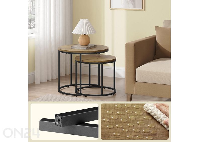 Diivanilaud 2tk tamm/must suurendatud