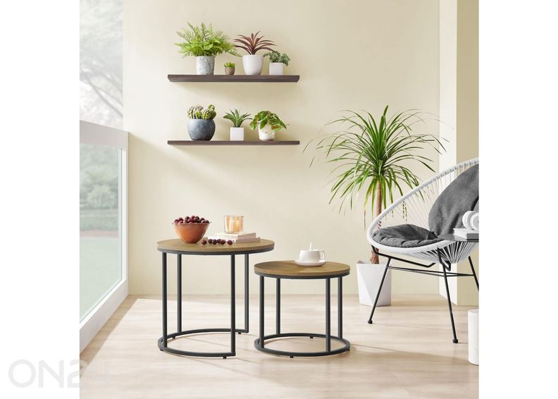 Diivanilaud 2tk tamm/must suurendatud