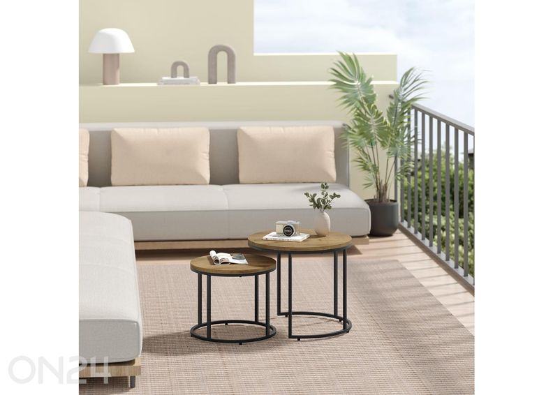 Diivanilaud 2tk tamm/must suurendatud