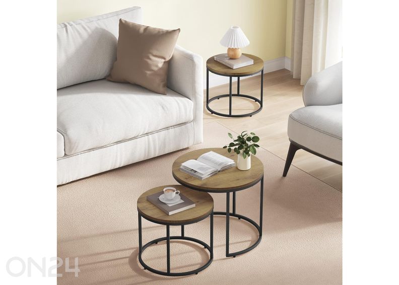 Diivanilaud 2tk tamm/must suurendatud