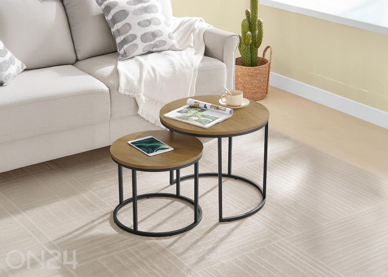 Diivanilaud 2tk tamm/must suurendatud