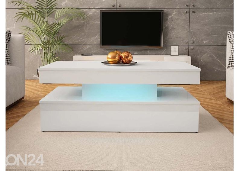Diivanilaud Glossa 120x55 cm + LED suurendatud
