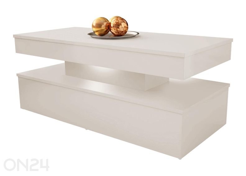 Diivanilaud Glossa 120x55 cm + LED suurendatud