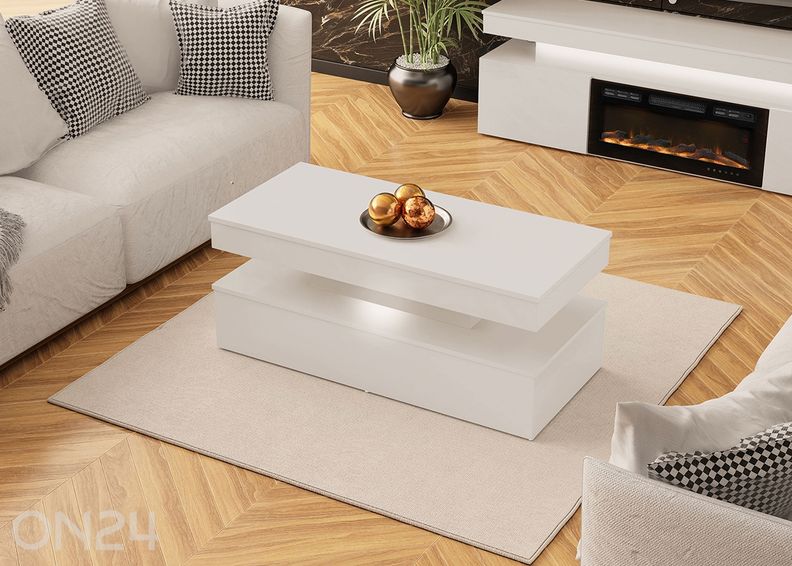 Diivanilaud Glossa 120x55 cm + LED suurendatud