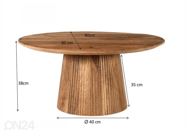 Diivanilaud Salvator Ø 80 cm suurendatud