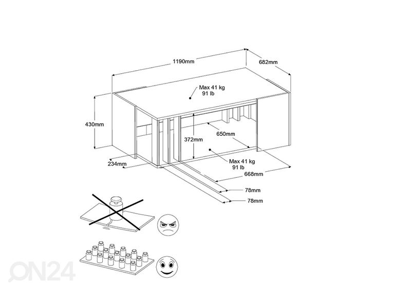 Diivanilaud Shade 119x68 cm suurendatud