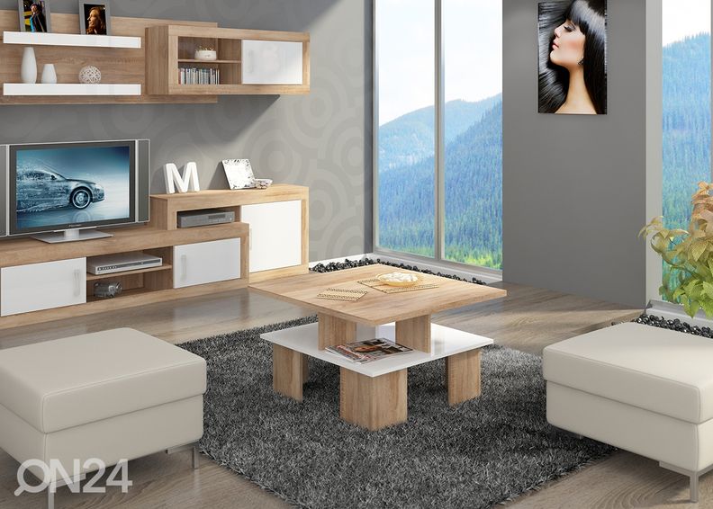 Diivanilaud Tom 80x80 cm, läikiv suurendatud