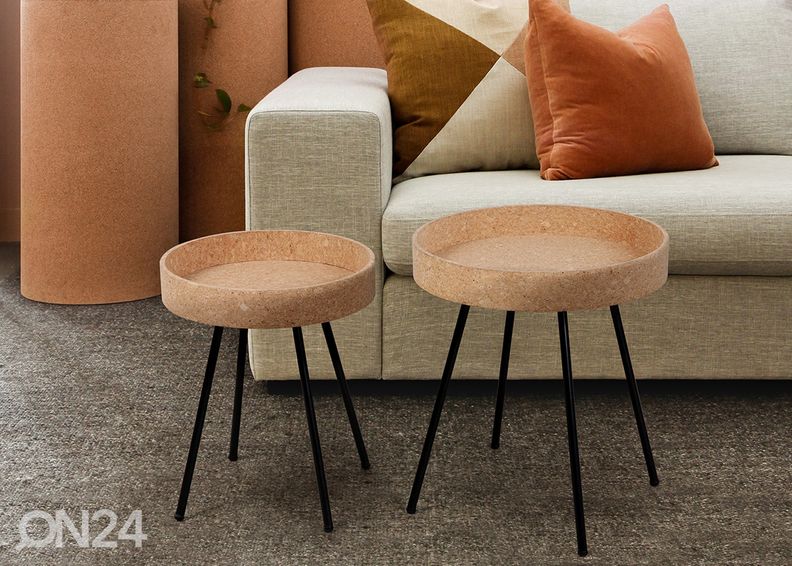 Diivanilaudade komplekt 2tk, kork suurendatud